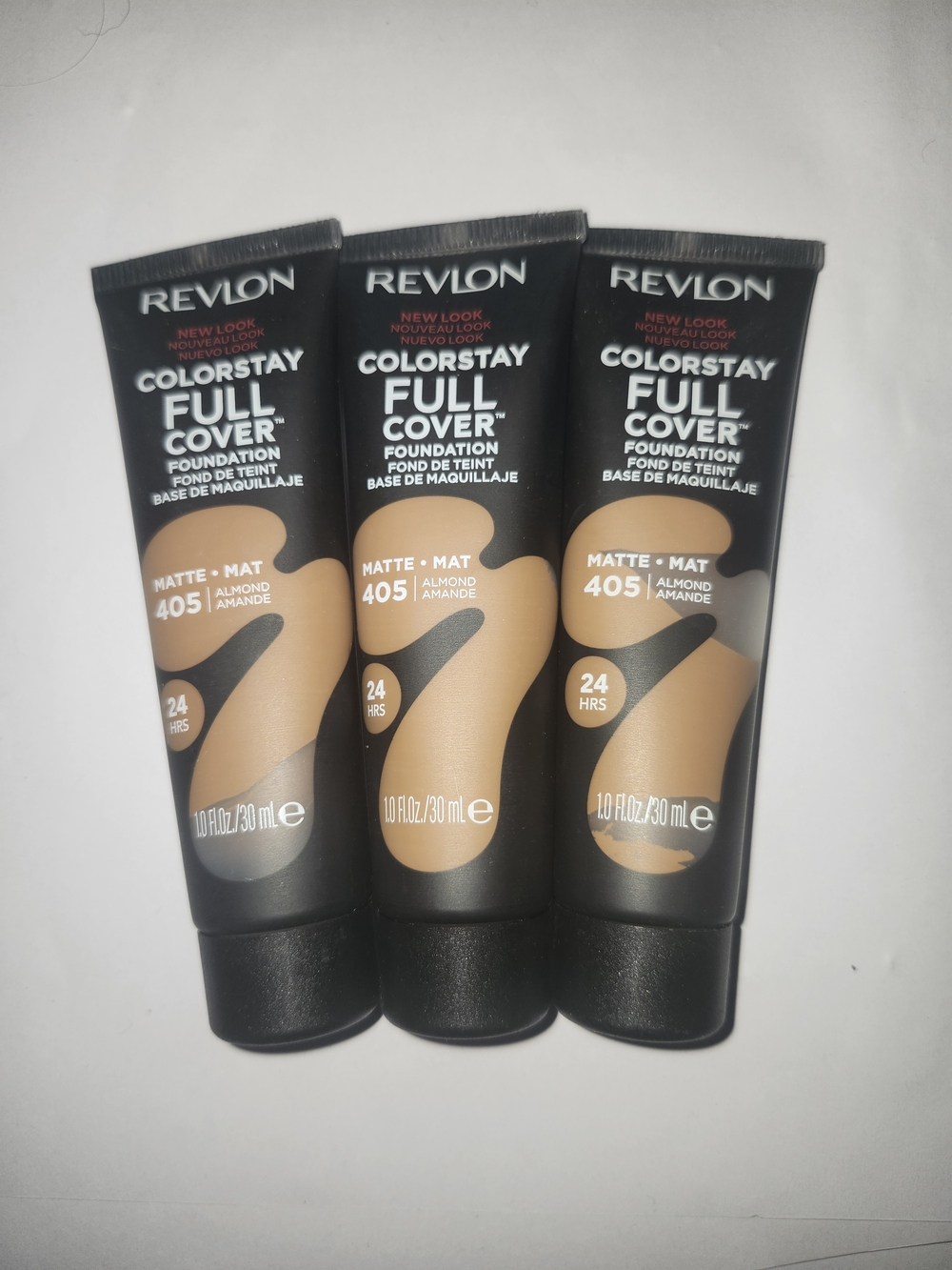 Revlon ColorStay Full Cover Foundation Matte 405 Almond - Three Pack